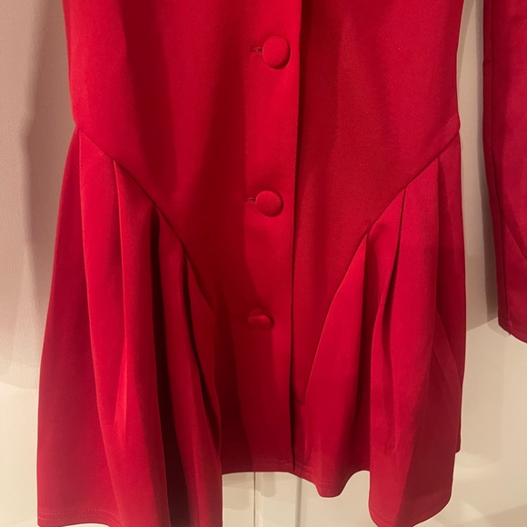 Red Long Sleeve Tailored Custom dress NWOT XS Petite RUNS VERY SMALL - Picture 4 of 15